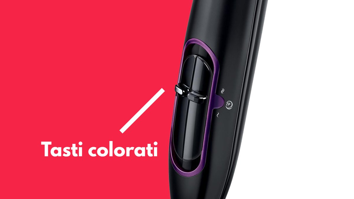 Particolare tasti colorati phon asciugacapelli Philips 8230 00 Thermoprotect