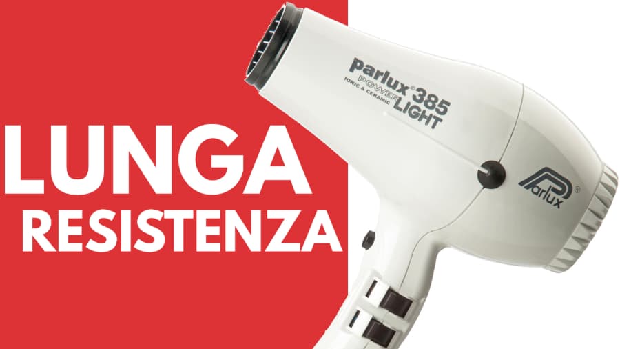 Particolare lunga resistenza phon asciugacapelli Parlux 385 Powerlight